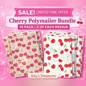 Cherry Polymailer Bundle 10 Pack Cute Shipping Bags 5 Of Each
